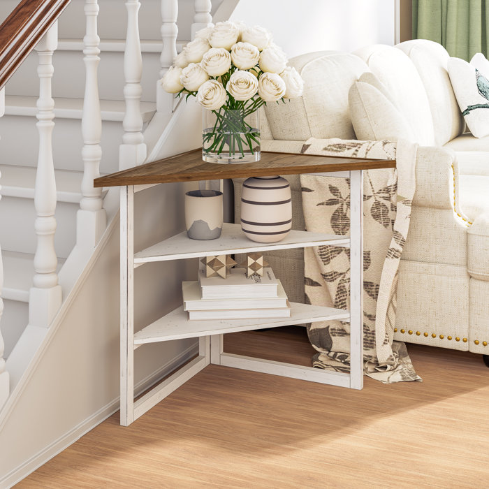 Gracie Oaks Miculek 24'' Tall Solid Wood Triangle Coffee Table | Wayfair